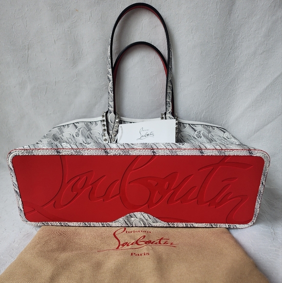 Auth New Christian Louboutin Cabata White/Black Tote - Picture 7 of 10